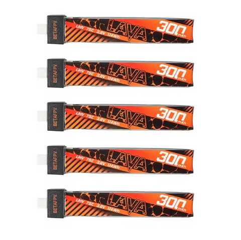 Акумулятор BETAFPV LAVA Series 1S 300mAh LiHV 75C BT2.0 (5 шт.) 04-0102 фото